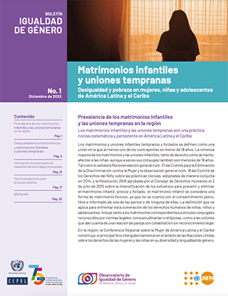 Matrimonios infantiles y uniones tempranas: desigualdad y pobreza en mujeres, niñas y adolescentes de América Latina y el Caribe