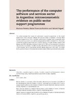 The performance of the computer software and services sector in Argentina: microeconometric evidence on public-sector support programmes