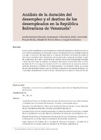 Análisis de la duración del desempleo y el destino de los desempleados en la República Bolivariana de Venezuela