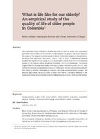 What is life like for our elderly? An empirical study of the quality of life of older people in Colombia
